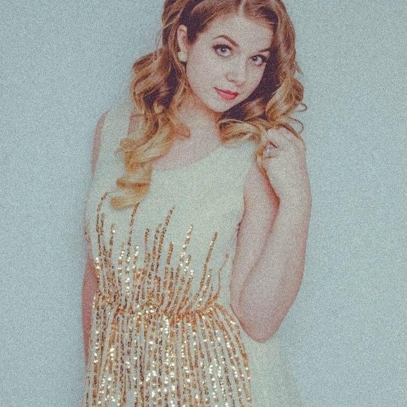 Ya Los Angeles Ivory & Sparkling Gold Sequin Dress - Picture 6 of 7